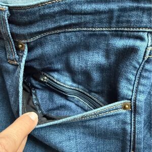 Aviator Size 36 (inseam 30”) Men’s Classic Blue Denim Jeans Zip Coin.